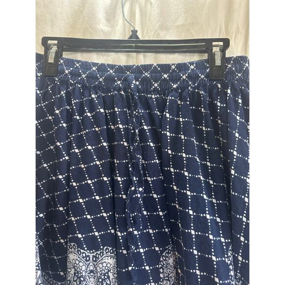 Collections Etc Womens Medium Blue White Western Boho Print - Picture 3 of 6